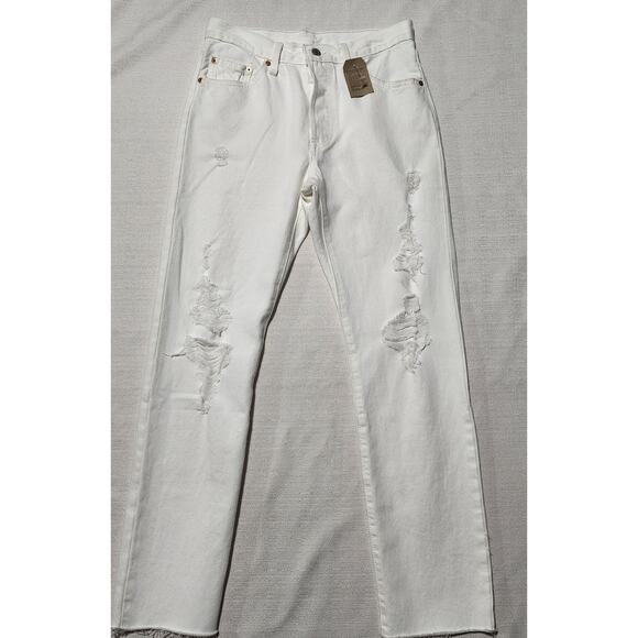 Levi's 501 original 27x30 sit at waist women-button fly white - Picture 1 of 8